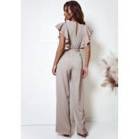 000411. KOMBINEZON FALBANA BEŻOWY